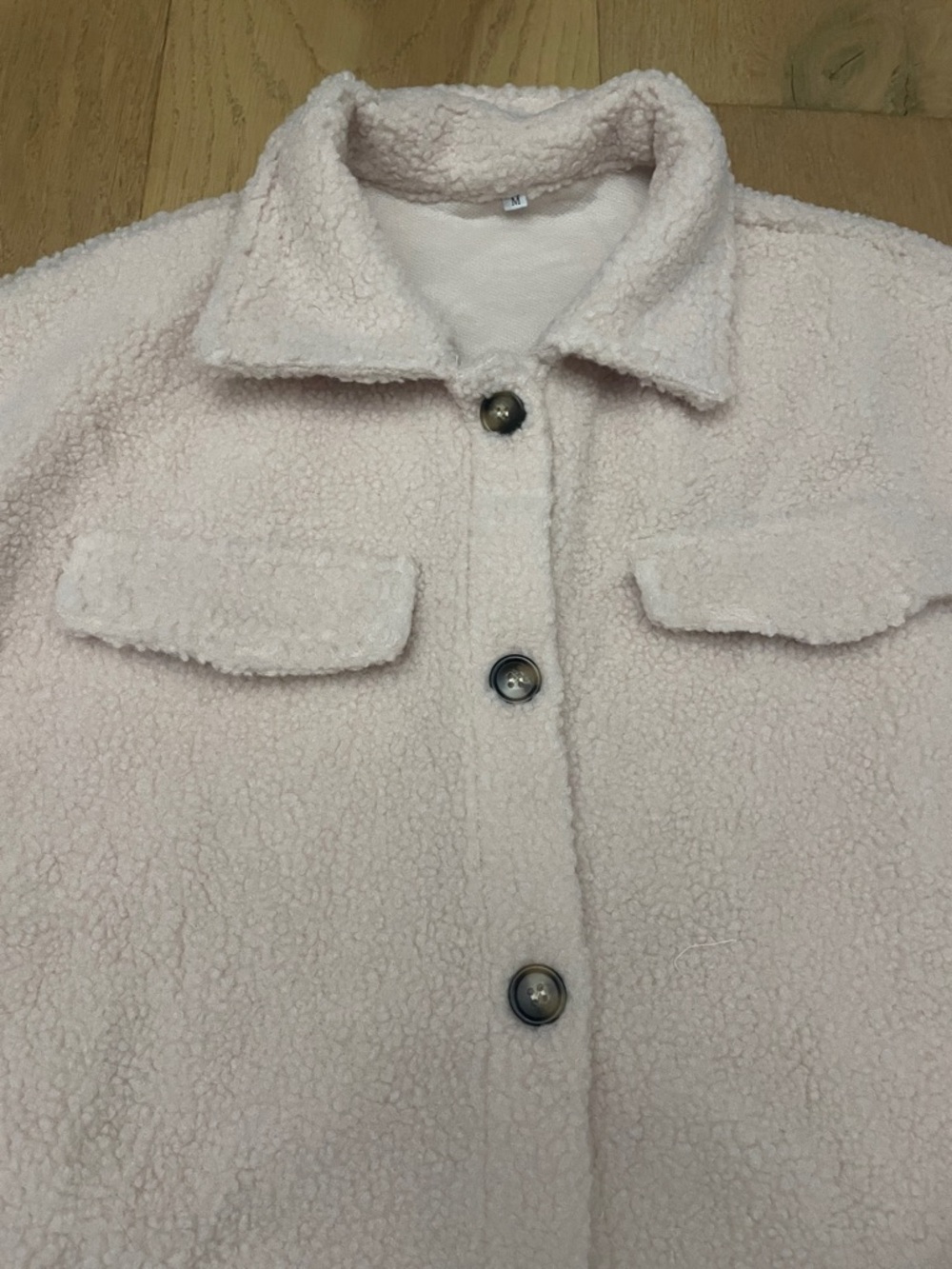 Long Cream Button-Front Shacket - Picture 2 of 2